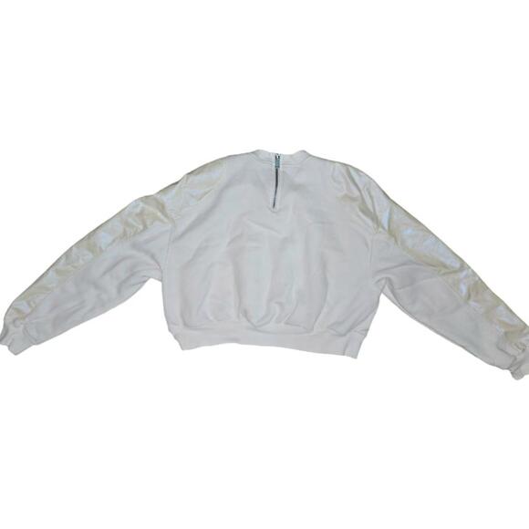 Nike White Crewneck Sweatshirt Jogger Pants Set Medium Champagne Gold Sides - Picture 8 of 12